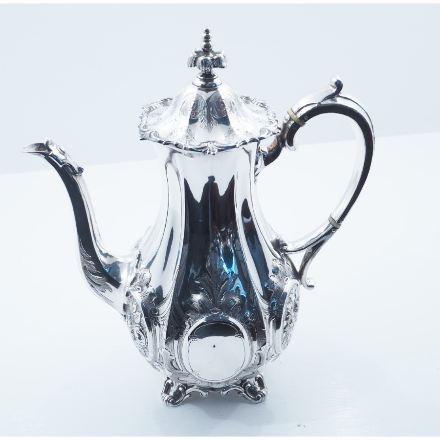 SUPERB VICTORIAN SILVER PLATED COFFEE POT