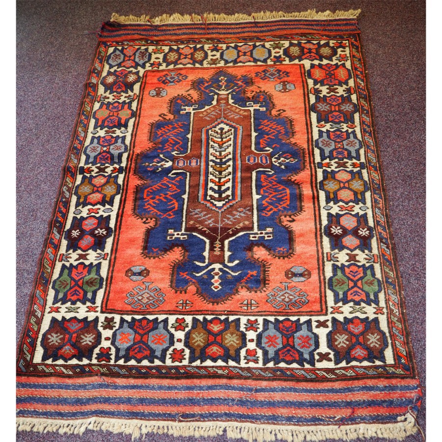 Gorgeous Vintage Tajikistan Tribal Wool Rug 