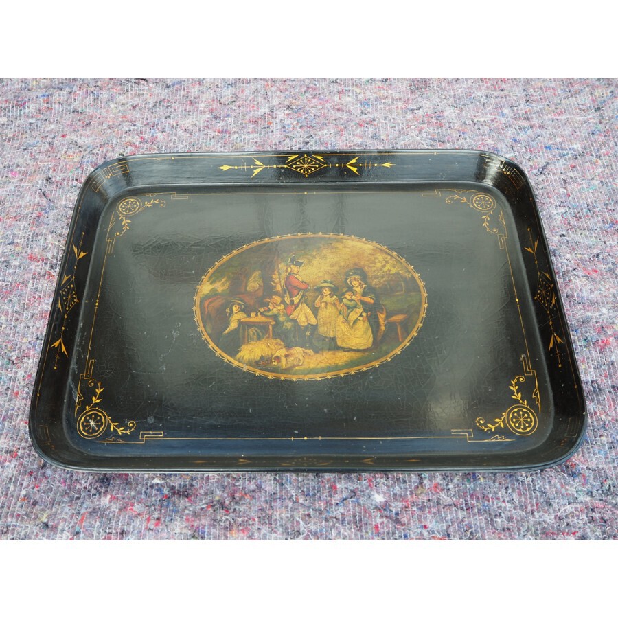 Regency Oblong Lacquered & Painted Tray