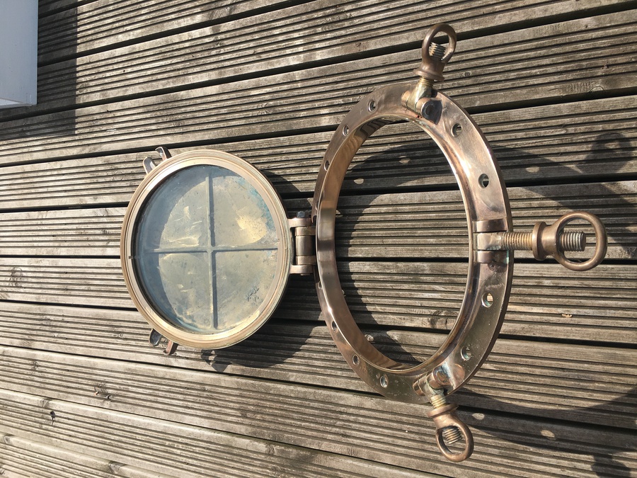 Antique Antique Solid Brass Passenger Ship Porthole