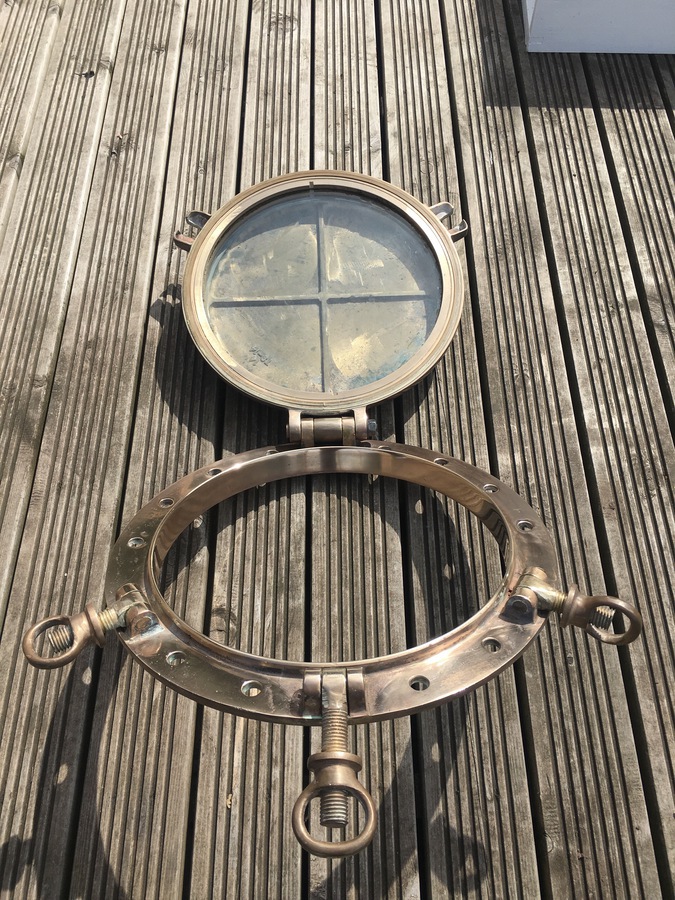 Antique Antique Solid Brass Passenger Ship Porthole