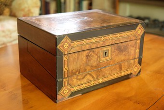 Antique travel writing box