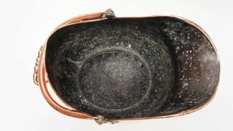 Antique Victorian dovetail seamed copper coal scuttle