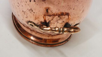 Antique Victorian dovetail seamed copper coal scuttle