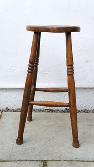 Antique Victorian Elm & Beech farmhouse kitchen stool