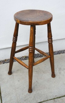 Antique Victorian Elm & Beech farmhouse kitchen stool