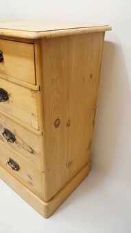Antique Victorian pine chest of drawers, (2 over 3) refurbished rustic