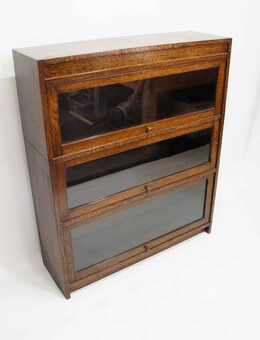 Antique 1920's 3 tier Oak sectional glazed bookcase