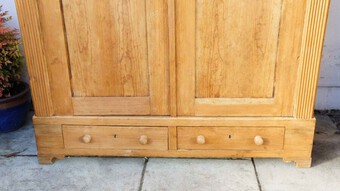 Antique 19th c continental pine knockdown wardrobe/hall cupboard