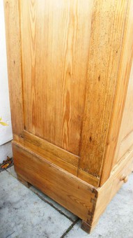 Antique 19th c continental pine knockdown wardrobe/hall cupboard