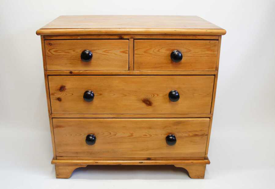 Antique Victorian  pine chest of drawers 2 over 2  refurbished