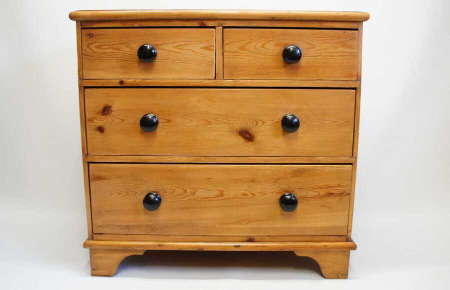 Antique Victorian  pine chest of drawers 2 over 2  refurbished