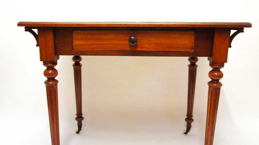 Antique Victorian leather top writing table