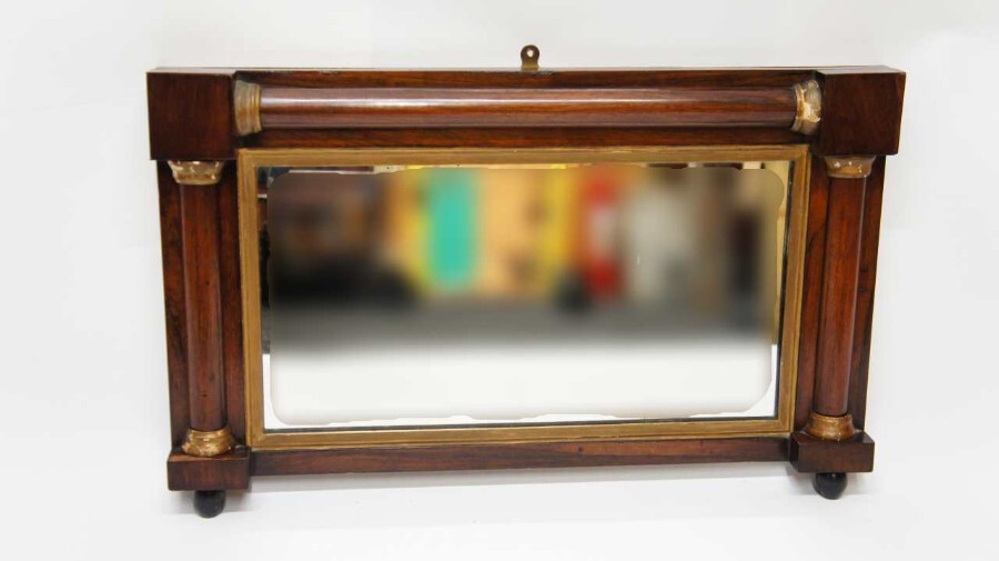 Small Regency Rosewood overmantle mirror 70 x 44 cm