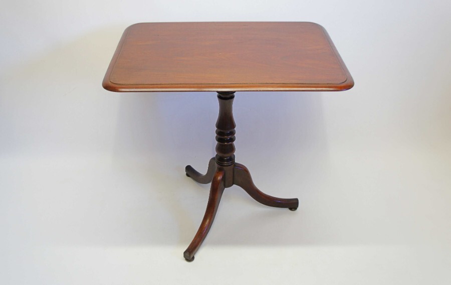 Victorian Mahogany tilt top, tripod, rectangular, pedestal table, lovely colour