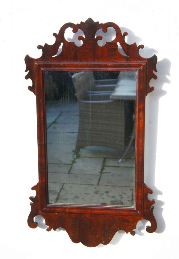 Small Victorian  William & Mary style  Walnut fret mirror