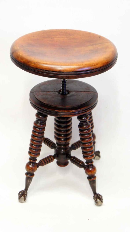 Late Victorian Holtzman & Sons adjustable  piano stool