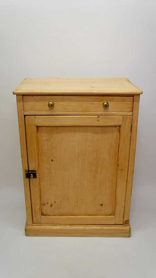 Victorian, rustic pine storage cupboard, drawer & shelves - refurbished