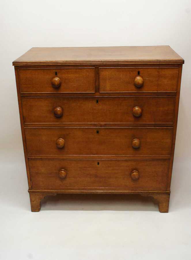 Georgian Light Oak chest of drawers  2 over 3