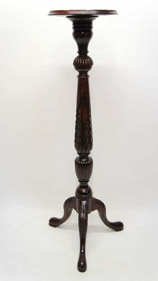 Tall, sturdy late Victorian  Mahogany torchiere, plant stand