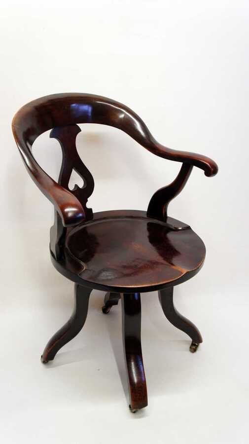 Victorian Mahogany swivel,  desk or office chair