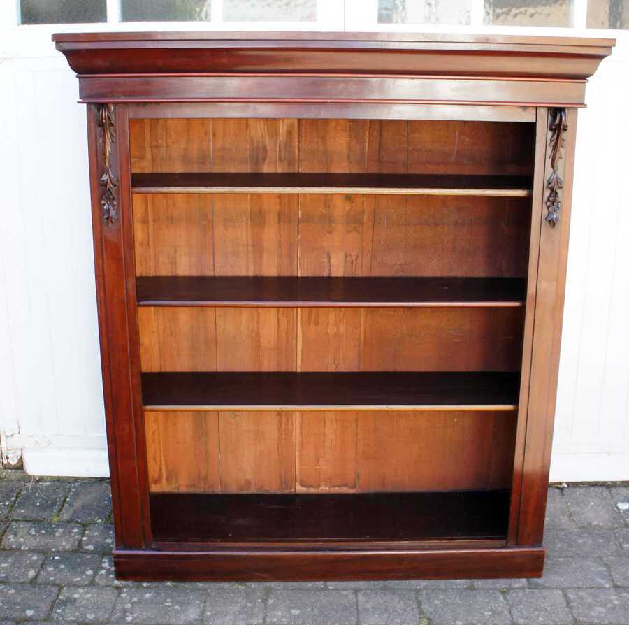 Good quality large Victorian  Mahogany open bookcase adjustable shelves