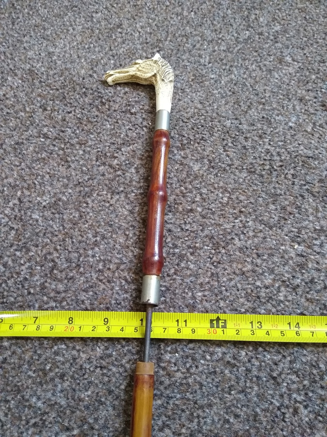 Antique Victorian horse head sword stick/ sword cane