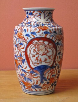 Antique Small 19thC Japanese Vase in Imari Palette