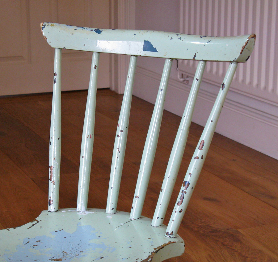 Antique Painted Victorian Child's Windsor Spindle Back Chair
