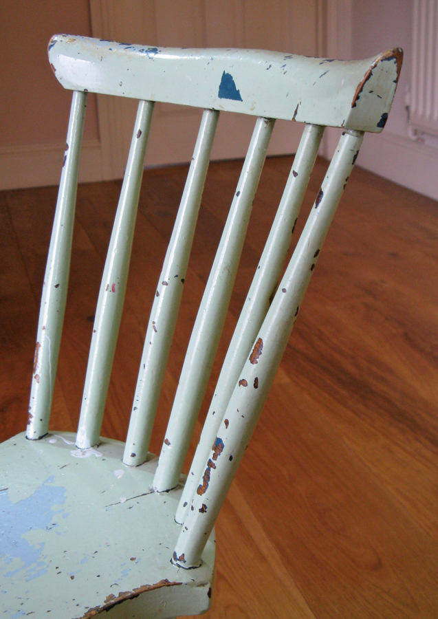 Antique Painted Victorian Child's Windsor Spindle Back Chair