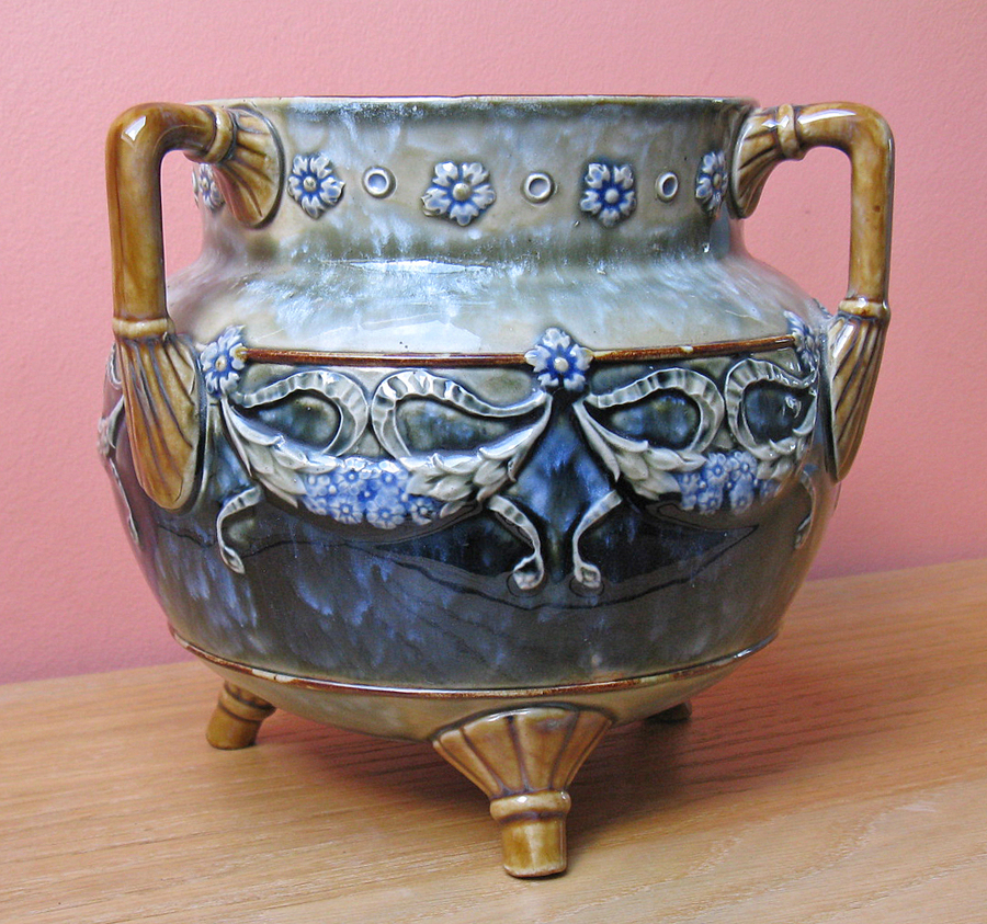 Royal Doulton Stoneware 3-Handled Pot of Cauldron Form