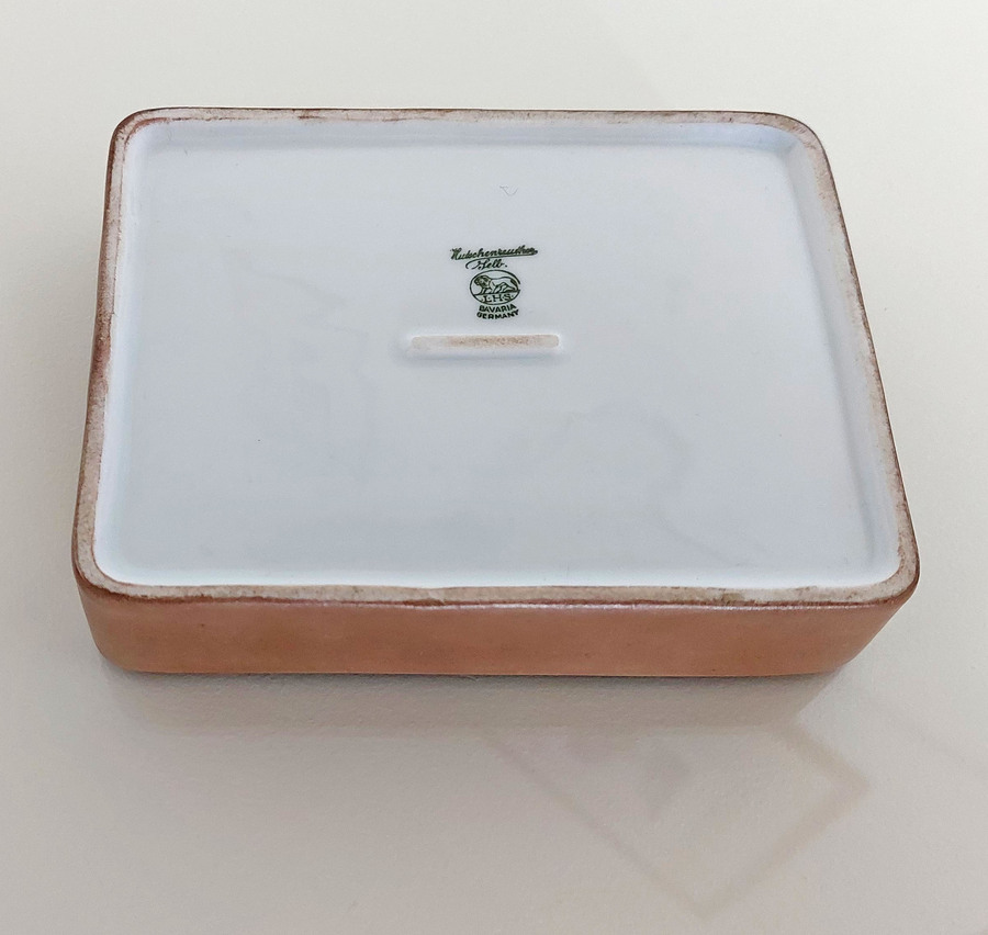 Antique Hand-Painted Porcelain Lidded Trinket Box by Hutschenreuther of Bavaria
