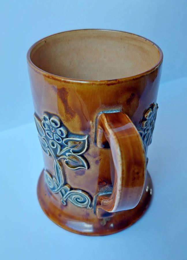 Antique Early 20thC Royal Doulton Relief Decorated Stoneware Tankard