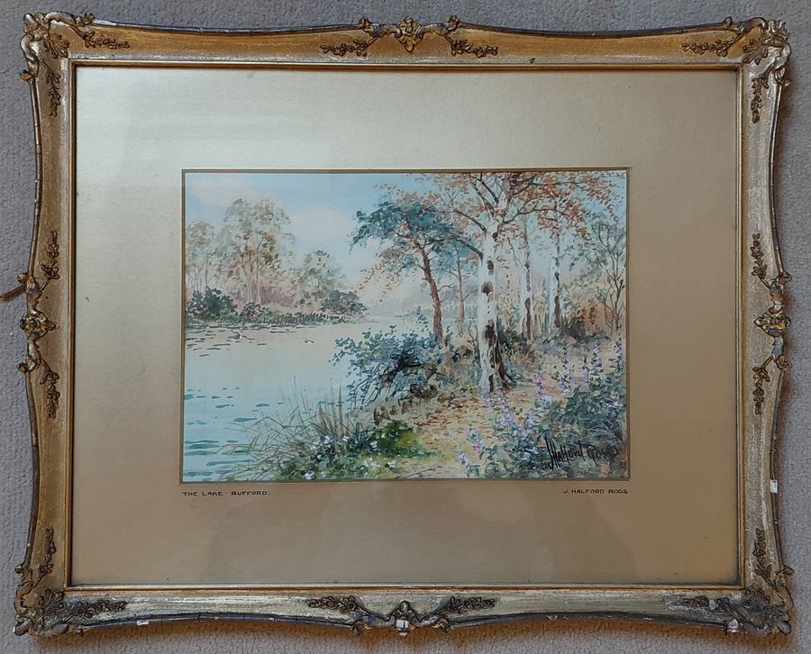 Antique 2 Original Gilt-Framed Late Victorian Watercolours by J Halford Ross