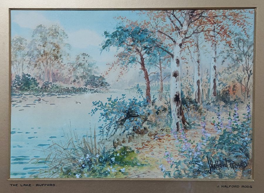 Antique 2 Original Gilt-Framed Late Victorian Watercolours by J Halford Ross