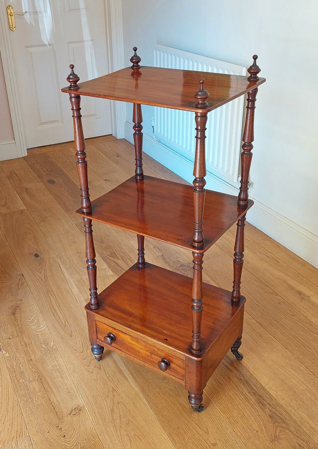 Antique Victorian Mahogany 3-Tier Etagere or 'What-Not' 