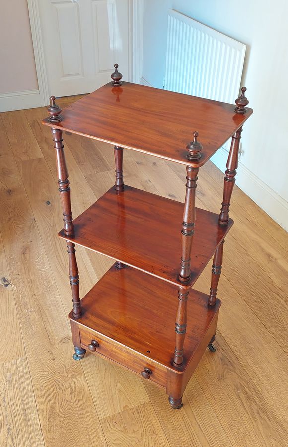 Antique Victorian Mahogany 3-Tier Etagere or 'What-Not' 