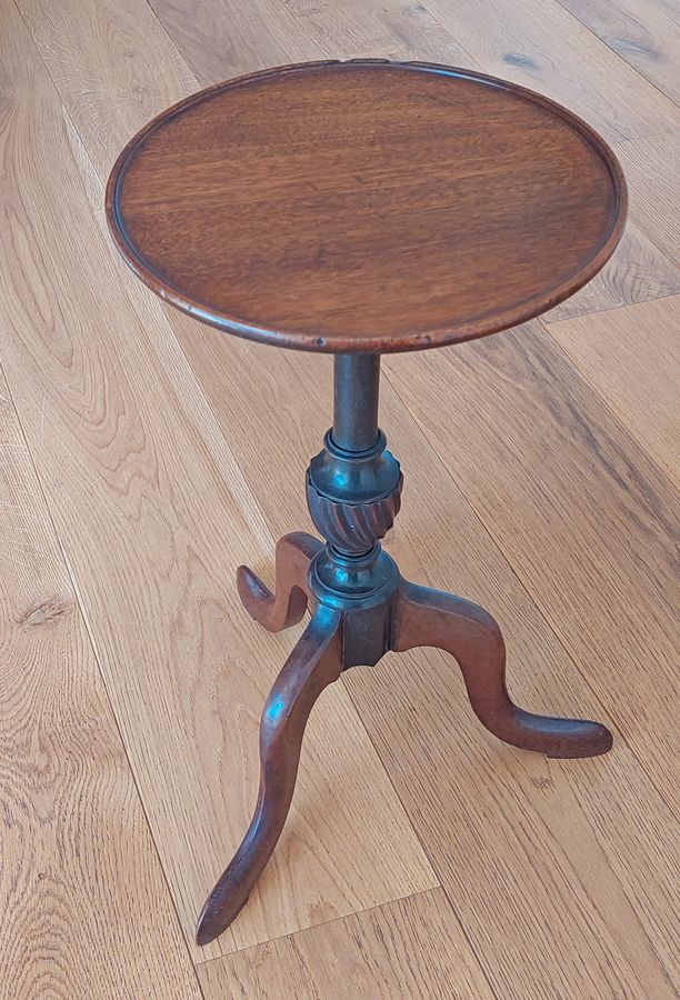 Antique Early 20thC Mahogany Wine Table on Tripod Base