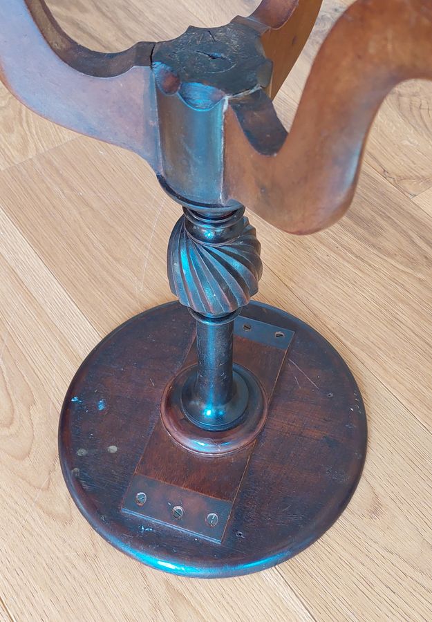 Antique Early 20thC Mahogany Wine Table on Tripod Base