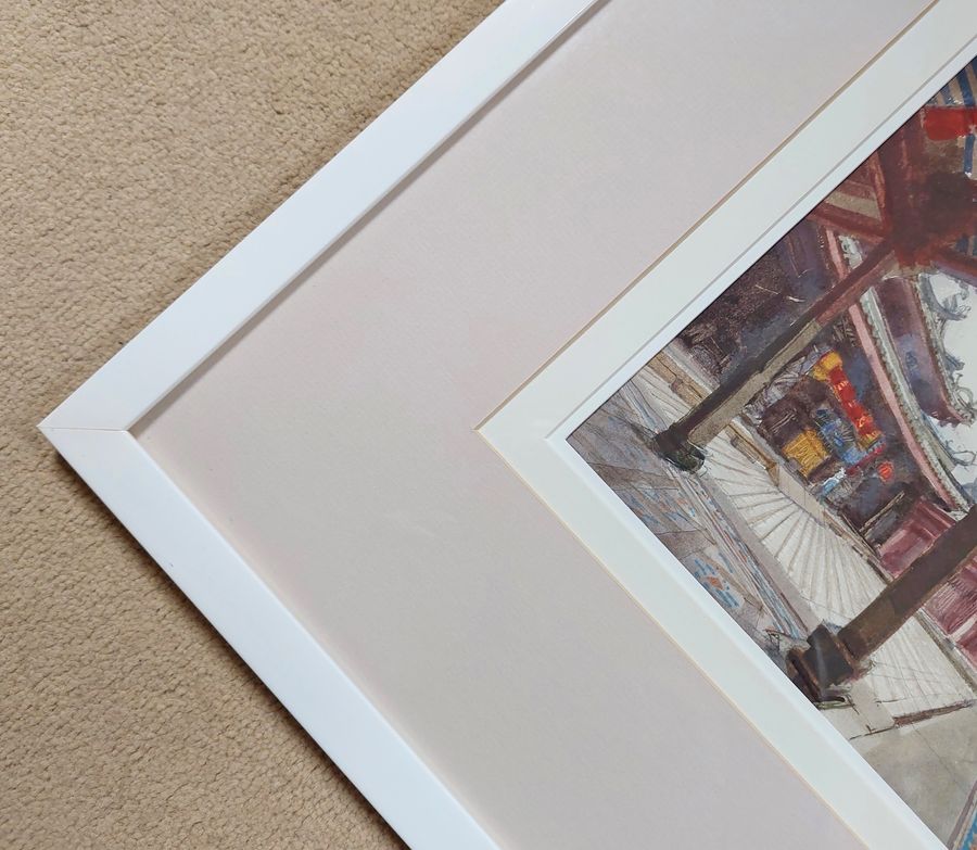 Antique Pair of Original Watercolours of a Chinese Temple by John Newberry