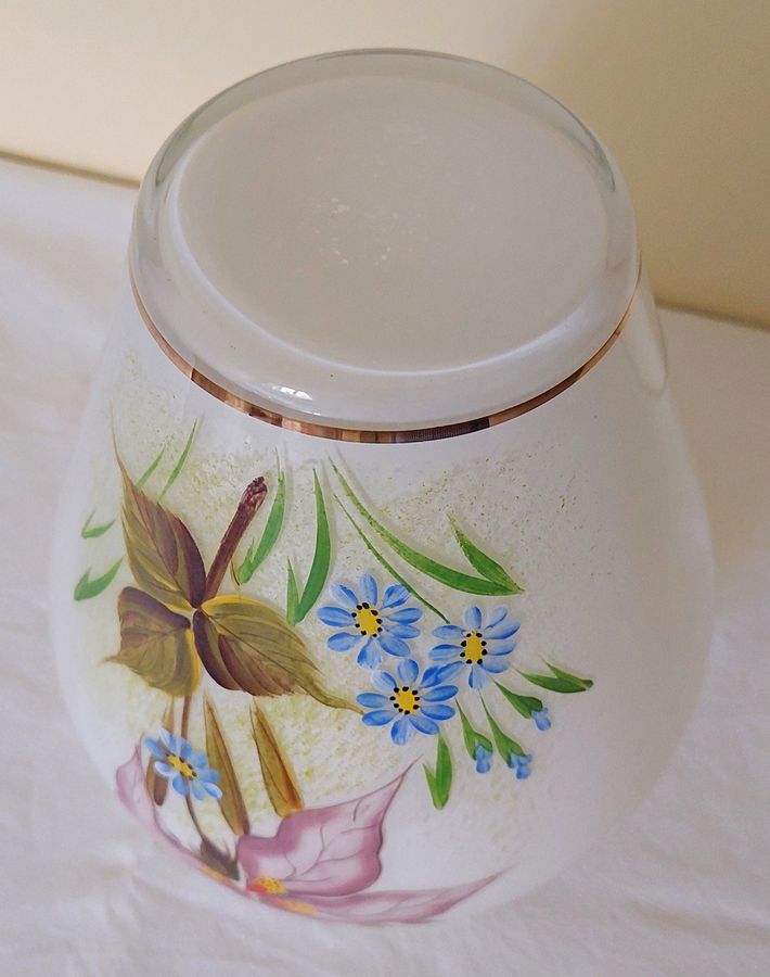 Antique Late 19thC French? Hand-Decorated Opaline Glass Lidded Jar