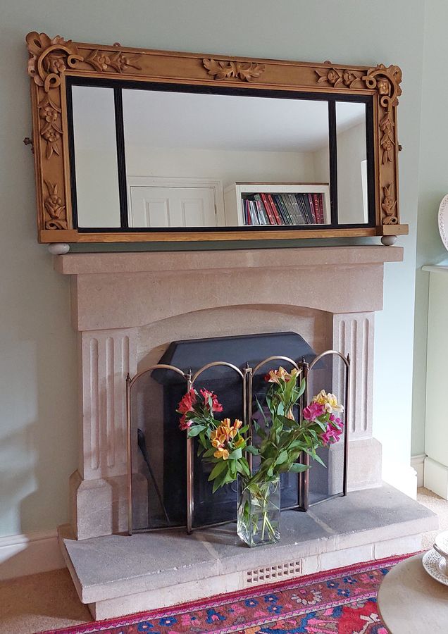 19th Century Giltwood Framed Triple Overmantel Mirror