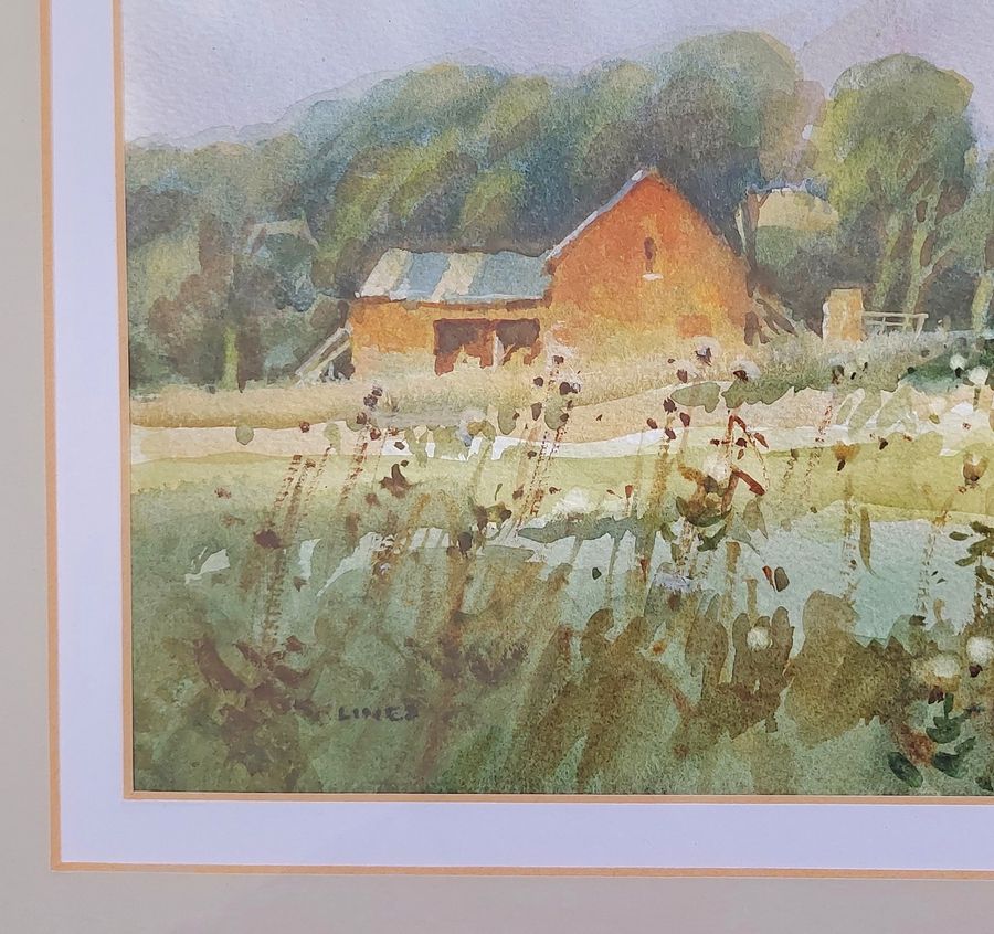 Antique Original Watercolour 'Autumn Thistles' by John Lines (Brit. b1938)