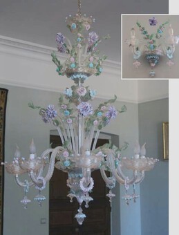 Exquisite Murano Venetian Glass Chandelier