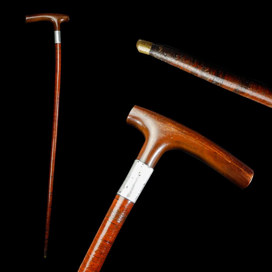 A Leather Washer Walking Cane C. 1918.