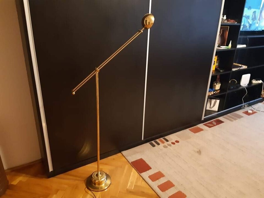 German gilt bronze standing lamp