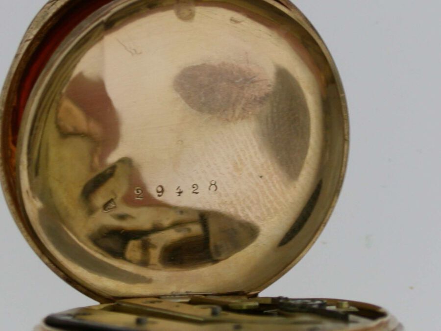 Antique 18 Kt Rose Gold FOB Open Face Pocket Watch Swiss 1880