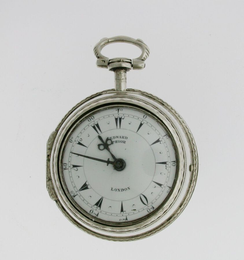 Antique Edward Prior - Silver Verge Pocket Watch in  Triple Protective Case