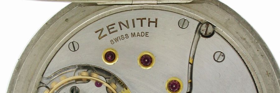 Antique Antique ZENITH Steel Pocket Watch  Swiss 1960