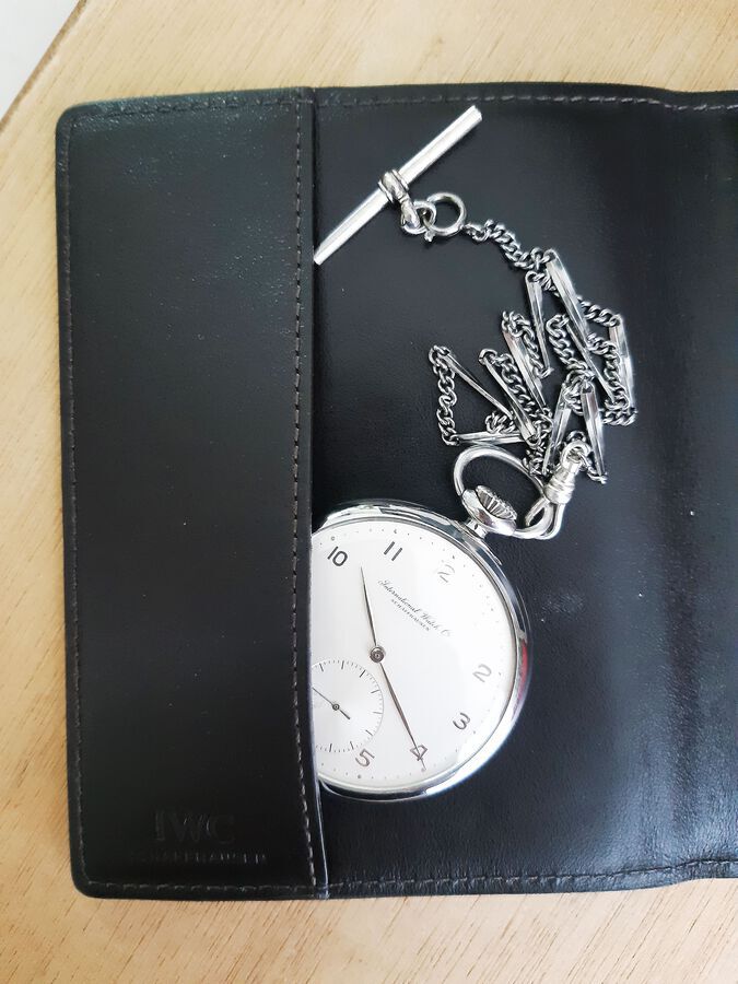 Antique IWC International Watch Company Staybrite Open Face Pocket Watch Swiss